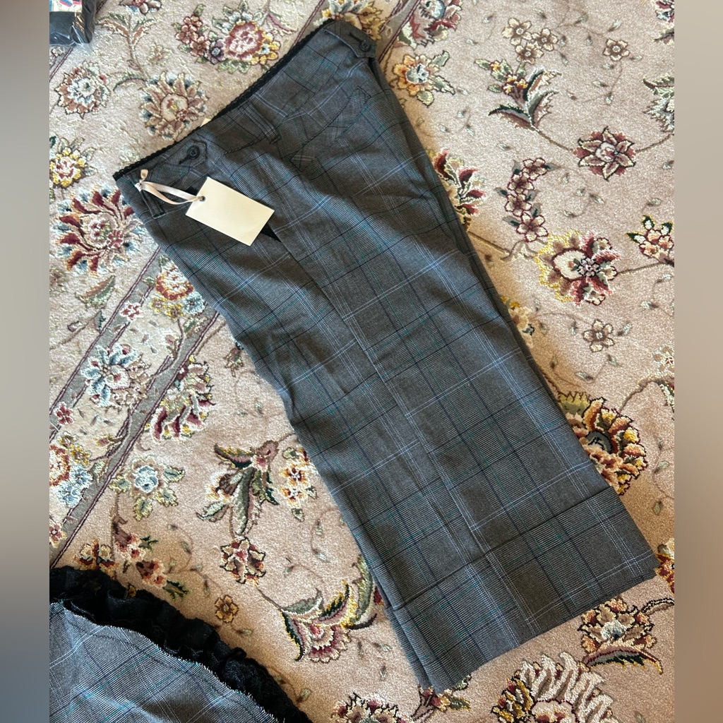 Guess Cropped Plaid Cuffed Pants,Size 28 Nwt
